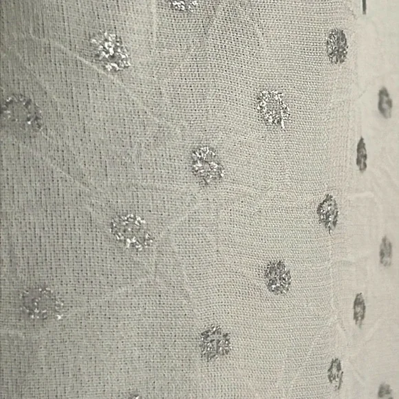 Liz Claiborne | Cream Chiffon Silver Polka Dot Tunic Top with Cami | Size 1X - Picture 4 of 11